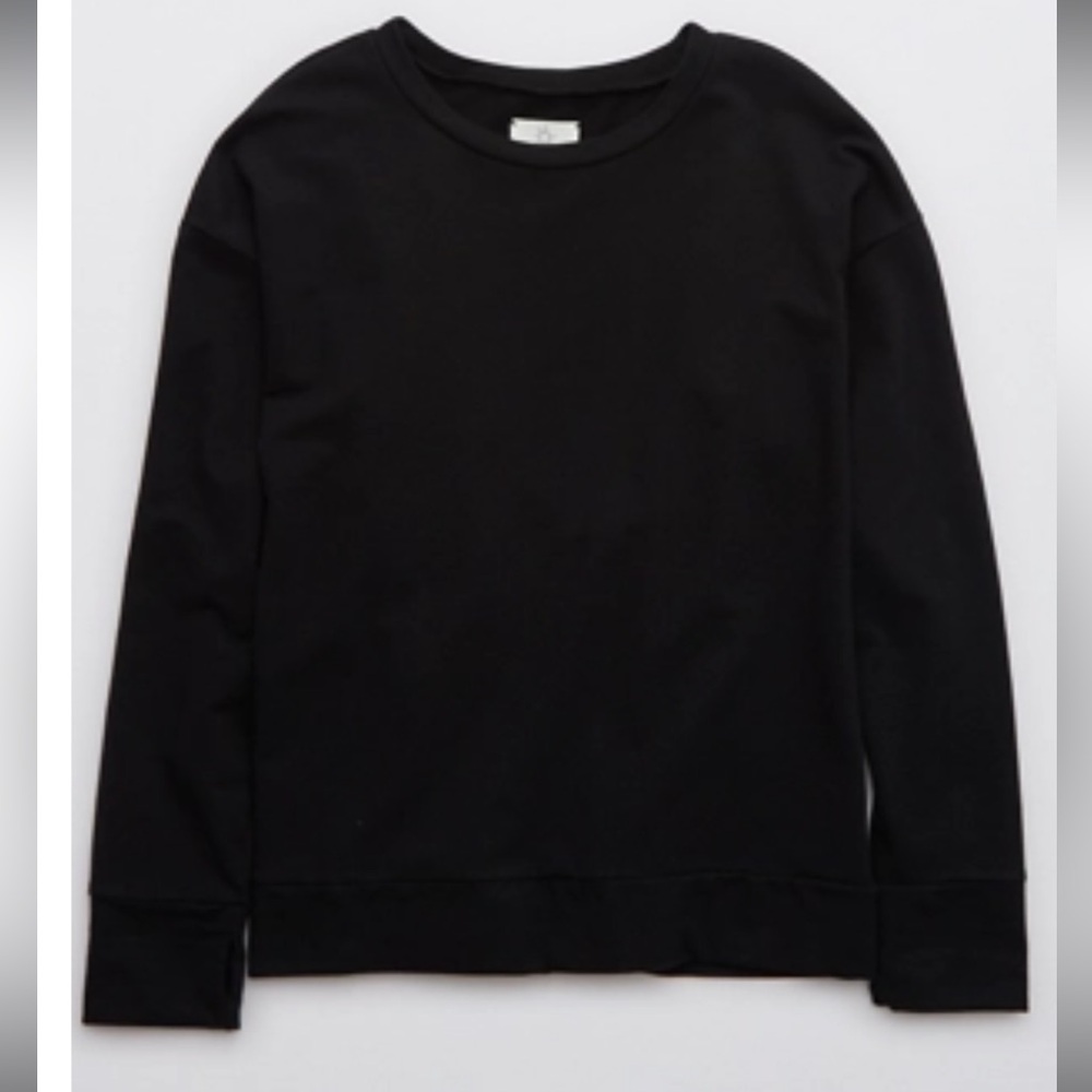 Aerie Offline black classic crew neck sweatshirt Size XL